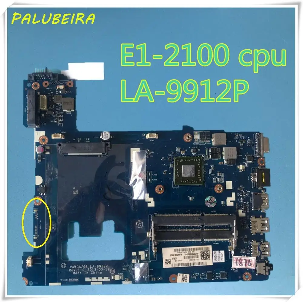 PALUBEIRA материнская плата VAWGA/GB LA-9912P для Lenovo G505 портативного компьютера с E1-2100