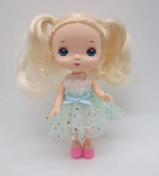 16 см куклы как HOLA куклы, лицо может DIY Окрашенные 20190514-1 - Цвет: gold doll 2