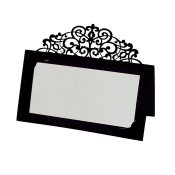 

50pcs/Pack Lace Edge Wedding Folding Card 12x12CM White Laser-Cut For Party Table Place Card Name Cards Favor Decor