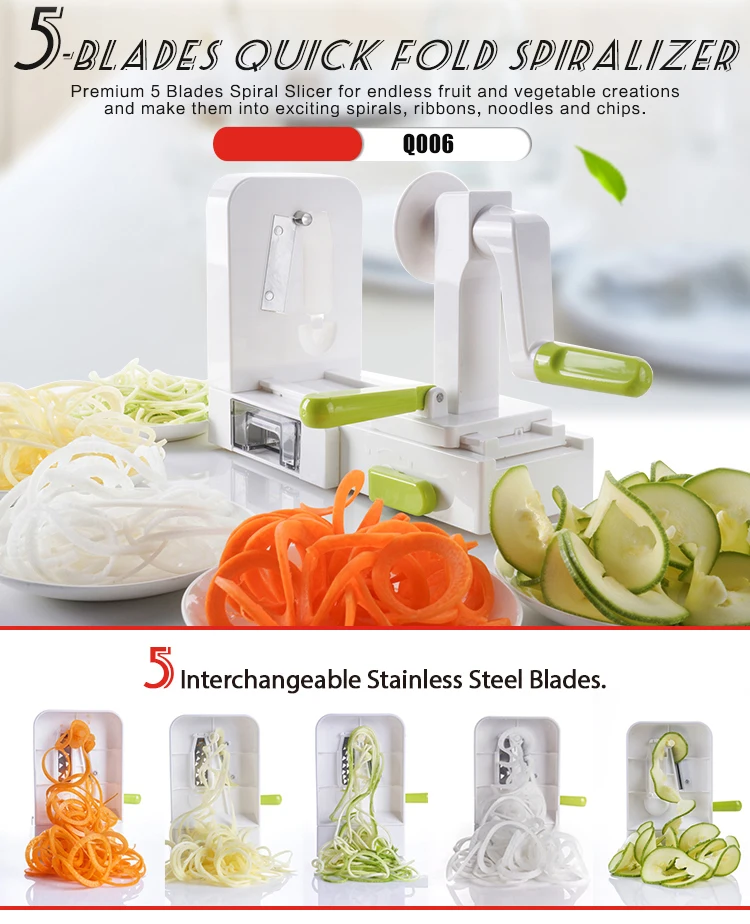Спиральный измельчитель (слайсер, спиралайзер) для нарезки овощей и фруктов