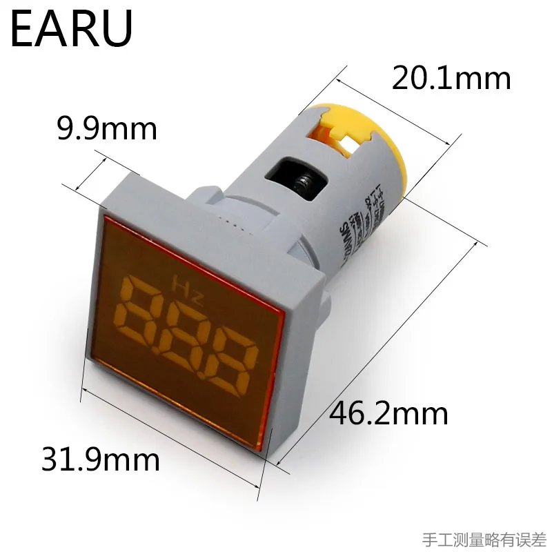 20-75 Гц мини-квадратный 22 мм цифровой электронный Герц частота Гц метров монитор Предупреждение светодиодный светильник лампа пилот дисплей