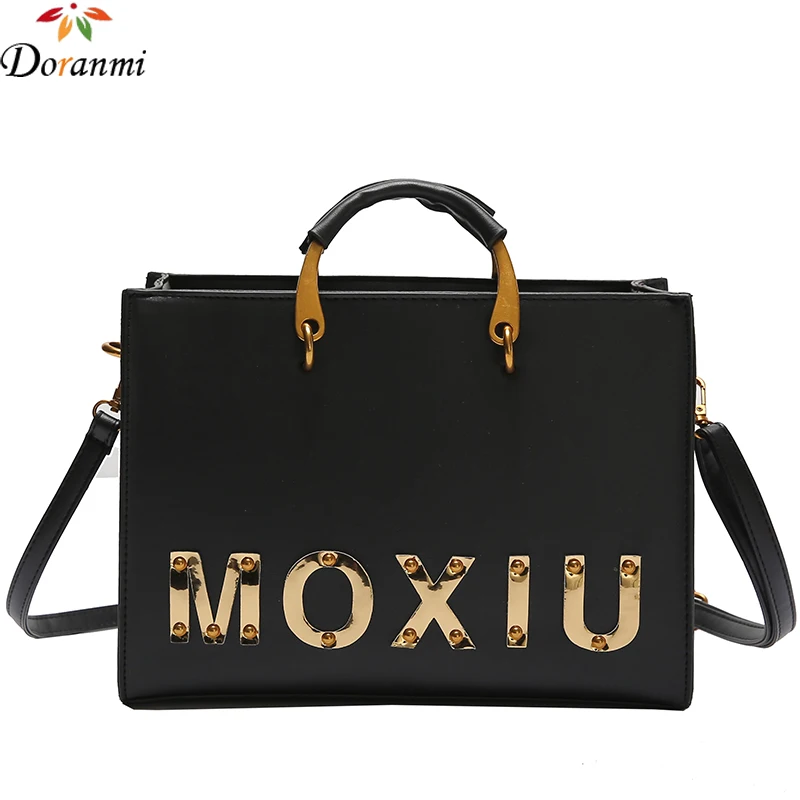 

DORANMI Letter Box Black Bag Women Classic Handbags Luxury Brand Designed Fashion Totes Bag Square Shoulder Bag Messenger STB226