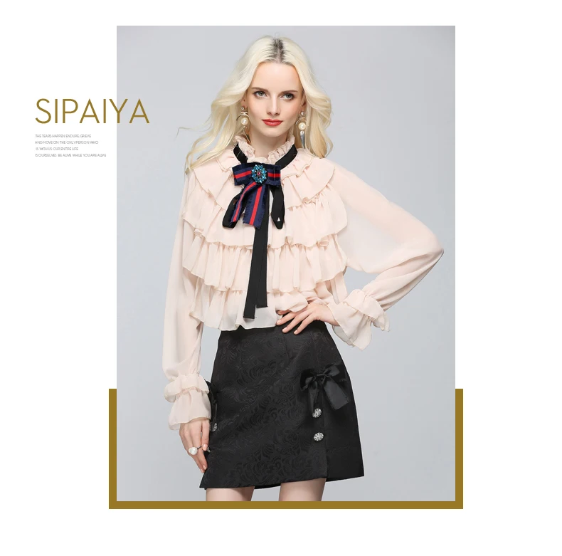 Bow Diamonds Collar Shirts  (14)