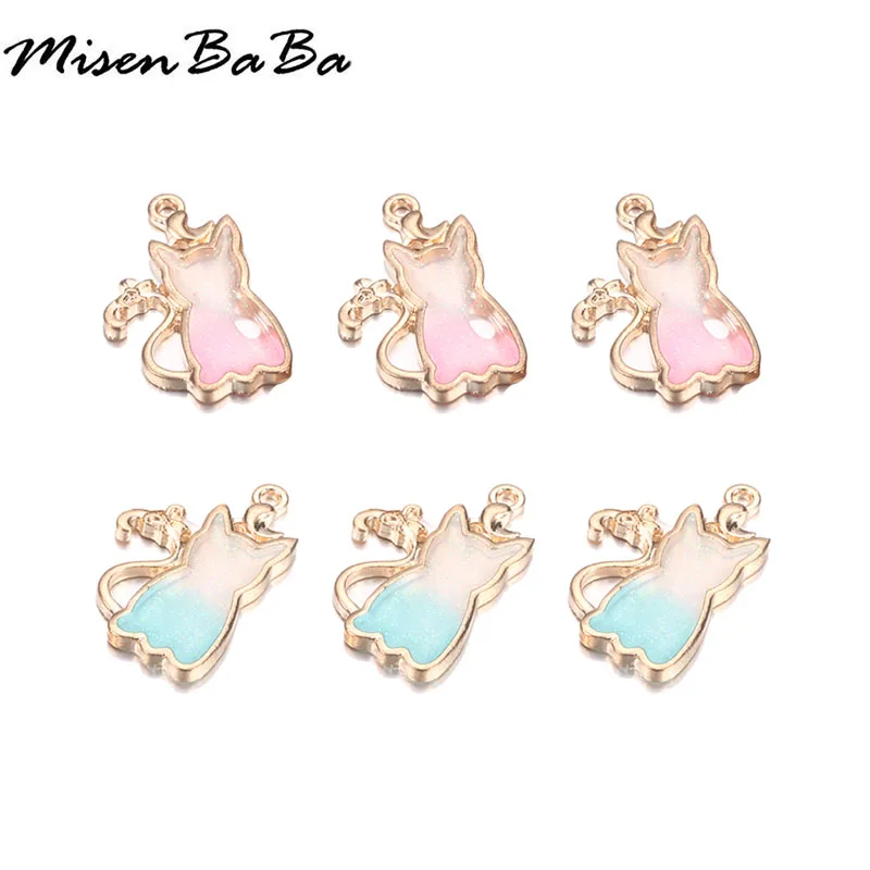 10PCS/lots Wholesale Fashion Cute Cat Charms For Jewelry DIY Making Cats Charms Pendants