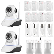 Chuangkesafe 720 P Cámara IP WiFi Antirrobo Casa Sistema de Alarma Contra Incendios con Rotura de Vibración Sensor de Puerta a prueba de Vandalismo
