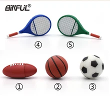 Мультяшный usb флеш-накопитель 4 г, 8 г, 16 г, 32 г, 64 г, Футбольная ручка, баскетбольная карта памяти, теннисная ракетка, регби, u-диск, Спортивная флешка