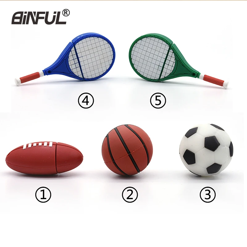 

cartoon usb flash drive 4g 8g 16g 32g 64g football Pen drive basketball memory stick tennis racket rugby u disk sports pendrive