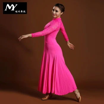 

2017 Led Costume For Dancing Newest Design Handmade Dance Dress/standard Ballroom Competition Dress Modern Waltz Tango Hb105