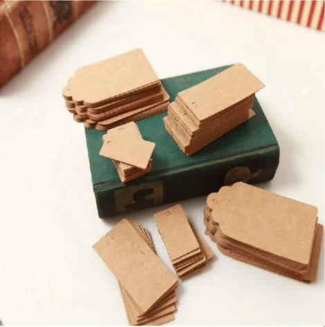 100 шт./компл. 5x3 см бирки из крафт бумаги коричневые кружевные ярлыки для багажа
