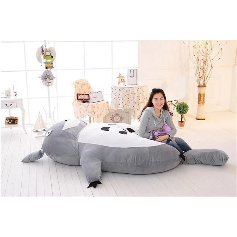 Fancytrader Large Size Cartoon Big Totoro Bed Cushion Tatami Memory Foam Mattress Pad Cover Stuffed Plush Totoro Double Bed