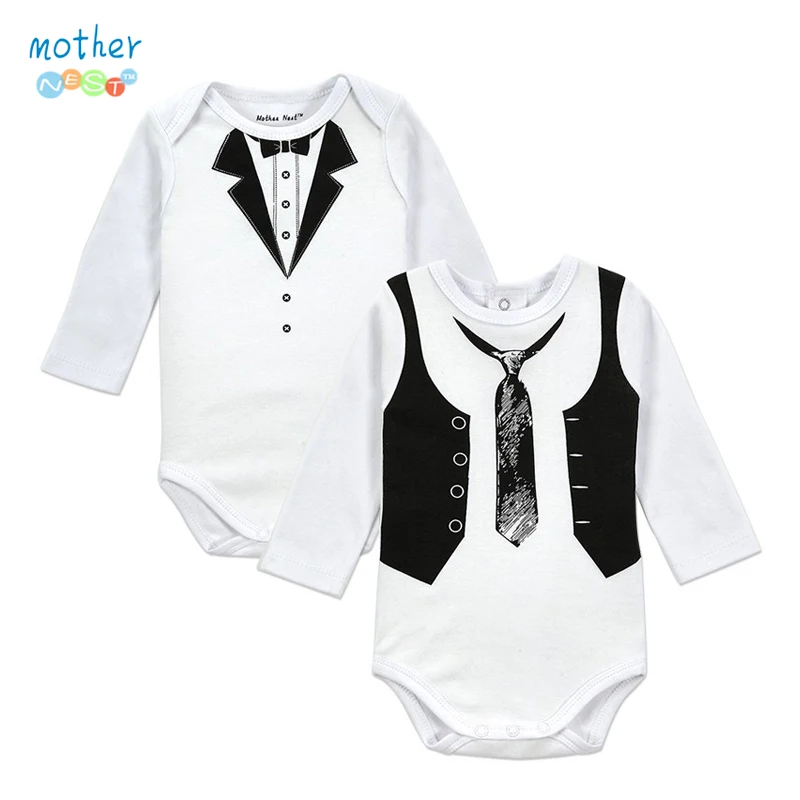 2PCS Gentleman Baby Boy Clothes White Newborn Wedding Clothes Baby