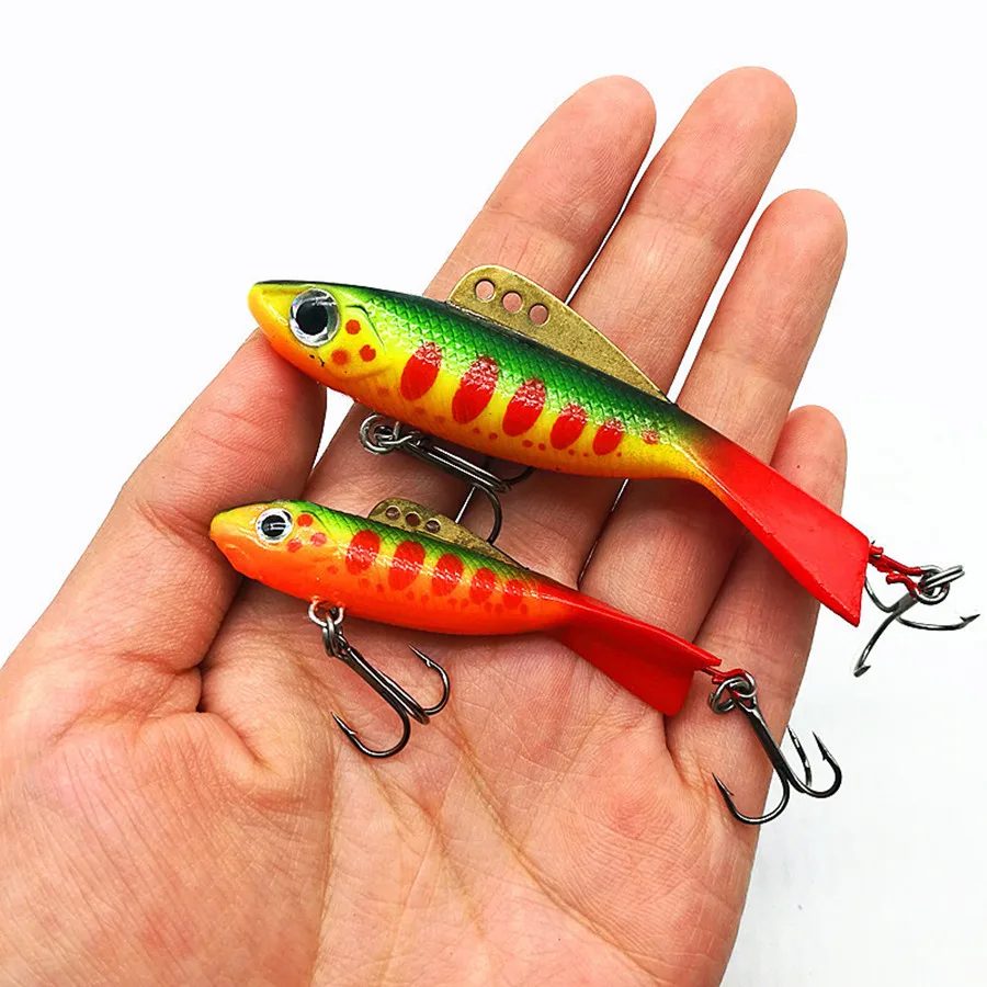 

57mm/12g Ice Fishing Hard VIB Lures Walleye Jigs Winter Fishing Artificial Bait Balancer Lead Fish Jigging