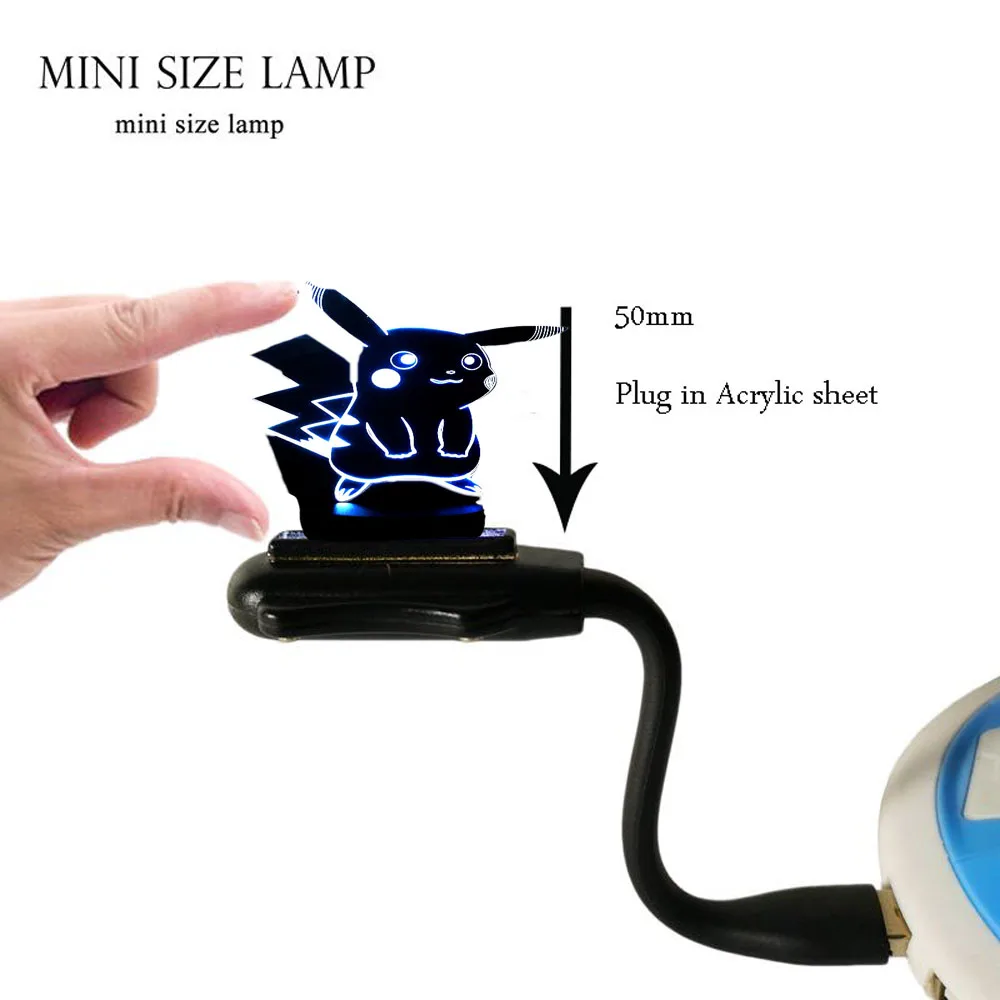 Милый покемон 3D иллюзия света Пикачу RGB 7 цветов Изменение светодиодный ночник прикроватная лампа USB сенсорный украшение для стола подарок для детей