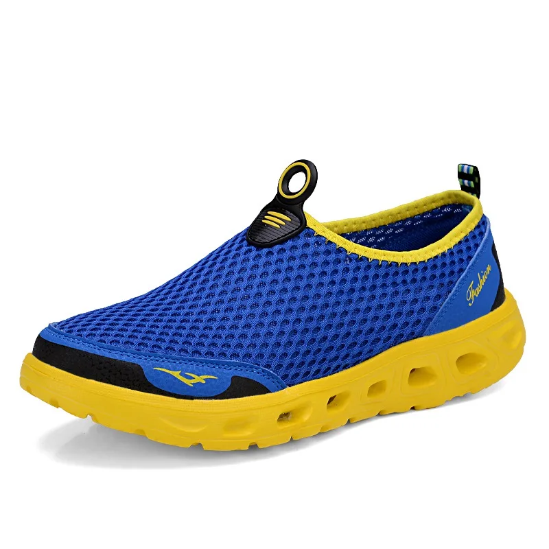 Летние мужские сандалии прогулочная обувь мужская обувь для плавания для спорта на открытом воздухе Водные кроссовки - Цвет: Dark Blue1