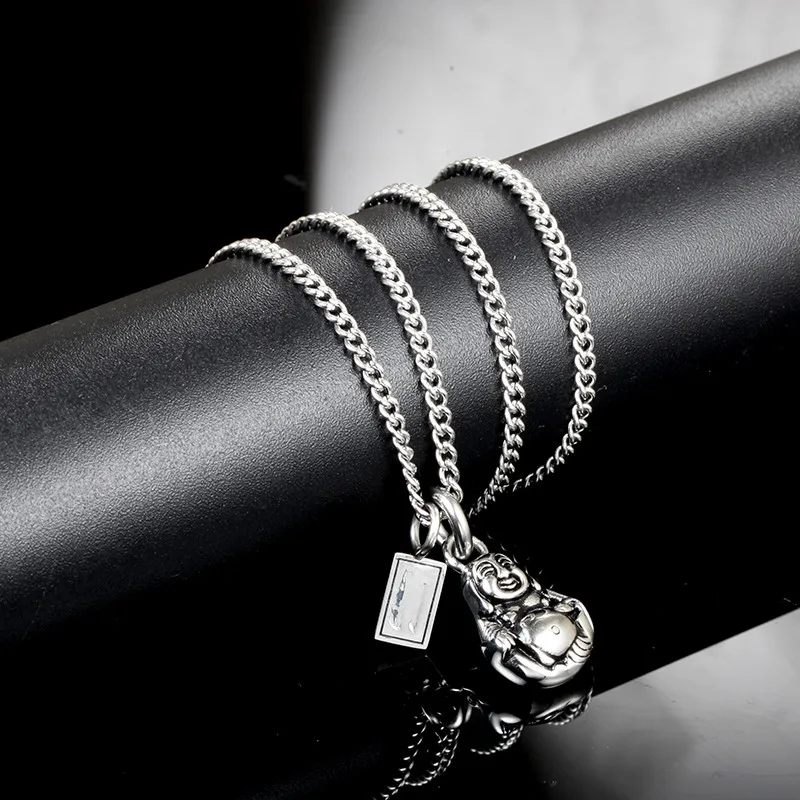 Буддийская цепь ожерелье ретро кулон в китайском стиле из нержавеющей стали подвеска шарм титановая Подвеска для ожерелья ювелирные изделия