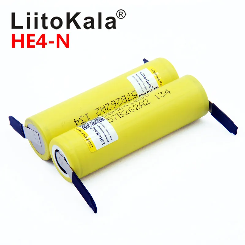 LiitoKala HE4 18650 2500 mAh 18650 литий-ионная батарея 3,7 V аккумуляторная батарея Макс 20A, 35A разрядка+ никелевый лист - Цвет: 2 PCS battery