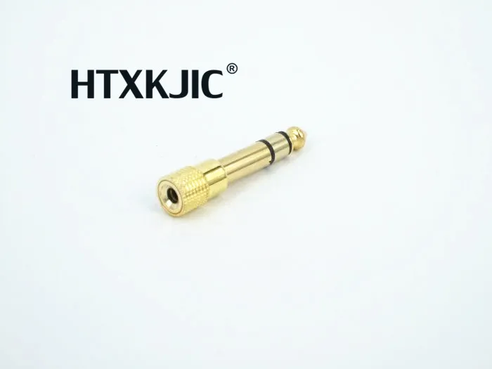 100pcs Gold plated 6 35mm 1 4Male plug to 3 5mm 1 8Female Jack Stereo Headphone Audio Adapter TRS 6 35 to 3 5 converter