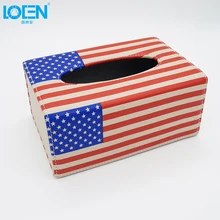 1 шт. автомобильные тканевые коробки из искусственной кожи с американским флагом, автомобильный держатель для салфеток, бумажных полотенец, аксессуары для интерьера