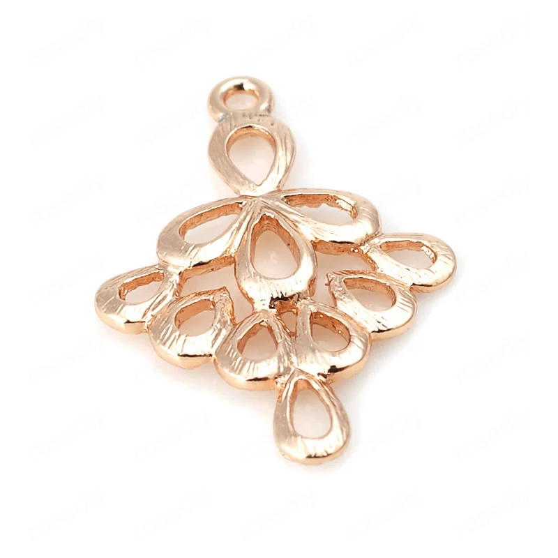 6PCS 17.5x24MM 24K Champagne Gold Color Plated Brass Flower Connect Charms Pendants High Quality Diy Jewelry Accessories | Украшения и