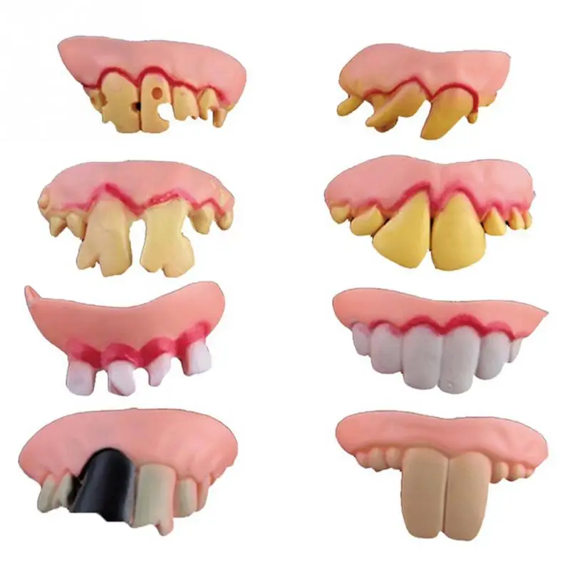 

10 style Jokes Interesting Prank Horror Fun Shocker Novelty Gadgets Funny Denture Teeth Halloween Decoration Props Toys