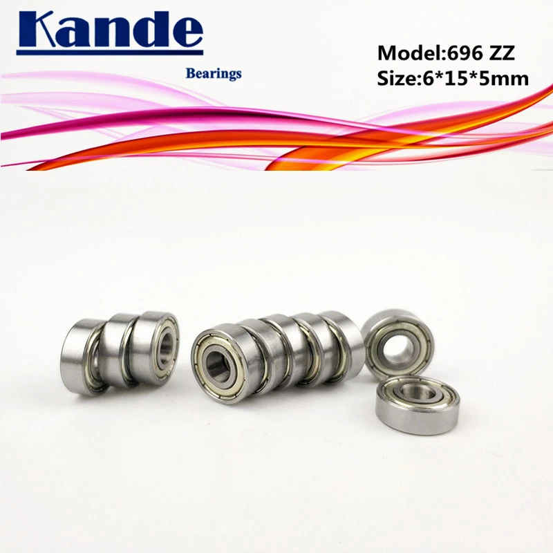 Kande подшипники 696ZZ 10 шт. ABEC-1 696-2Z ABEC-3 696ZZ ABEC-5 696 ZZ Миниатюрный шариковый подшипник с глубоким жёлобом 6x15x5 мм 696