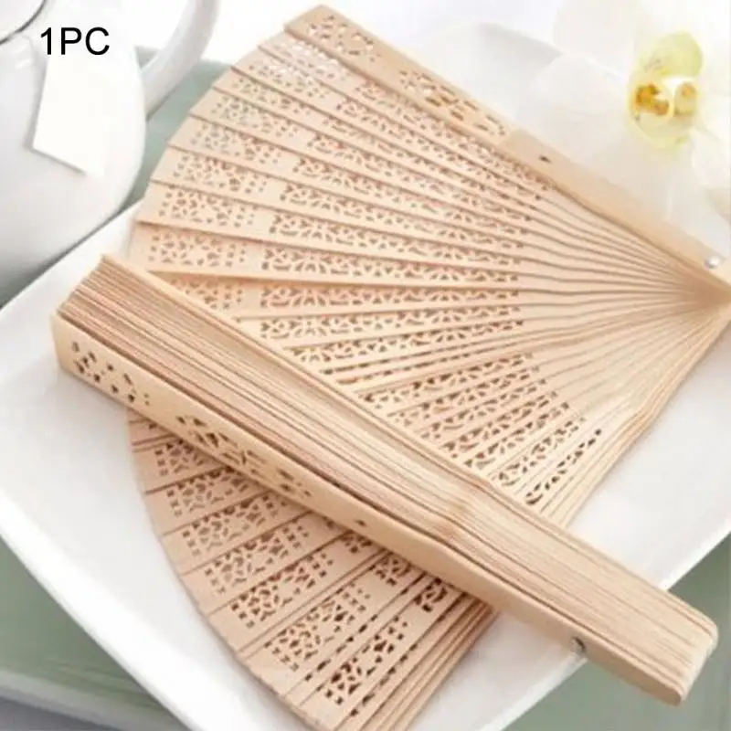 

30PCS Eco Fridenly Best Chinese Style folding fan printing fan sandalwood fan Wedding Summer Accesory Art Folding Carved