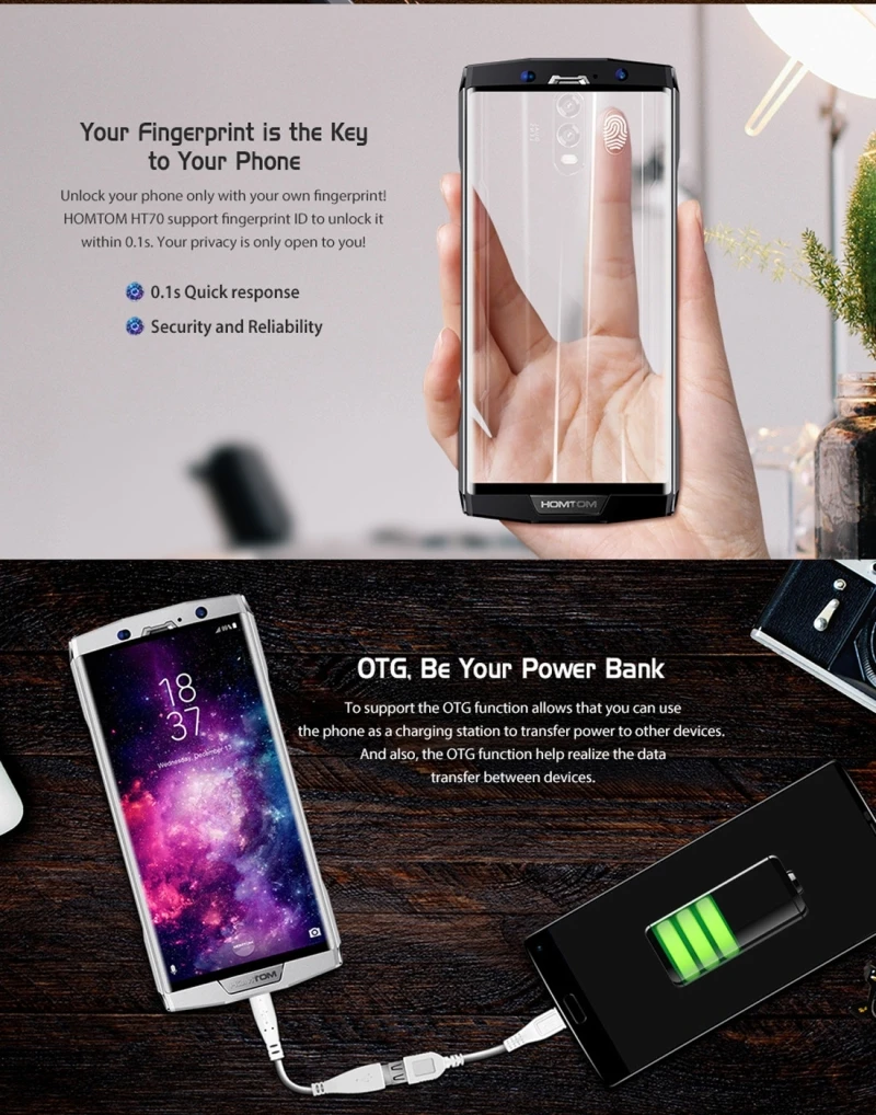 HOMTOM HT70 10000 мАч смартфон 4 Гб + 64 ГБ 6 0 дюймов полный дисплей 16 Мп 5 13 МП две sim карты 4G