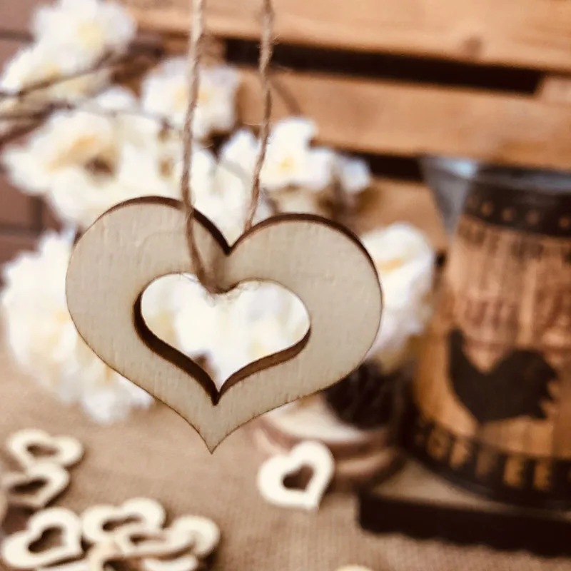 wood love heart shape embellished tag (5)