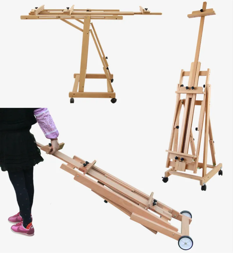 Multipurpose Easel Caballete De Pintura Oil Paint Easel Stand Folding Wooden Easel Stand for Painting Art Supplies for Artist