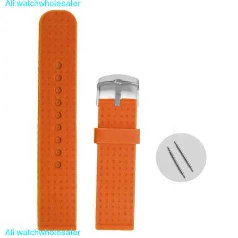 20mm Pumpkin Orange Silicone Jelly Rubber Ladies Watch Band Straps WB1053H20JB