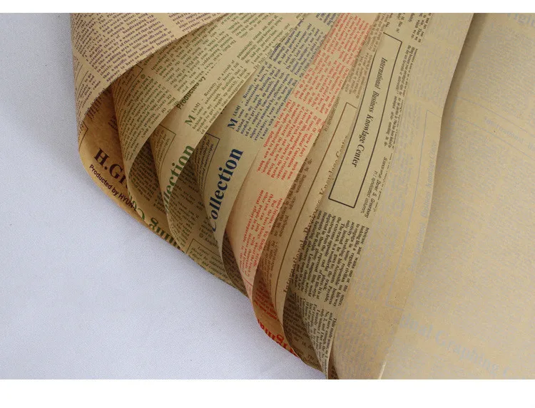 10 шт. Цветочная упаковочная крафт-бумага винтажная английская газета подарочная оберточная бумага для букета ФЛОРИСТИЧЕСКИЕ принадлежности материал DIY Papier
