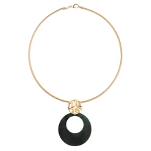 Крученое металлическое ожерелье из сплава круглые акриловые подвески ожерелье s для женщин простой дизайн массивный Металлический Воротник Колье Ожерелье Ювелирные изделия