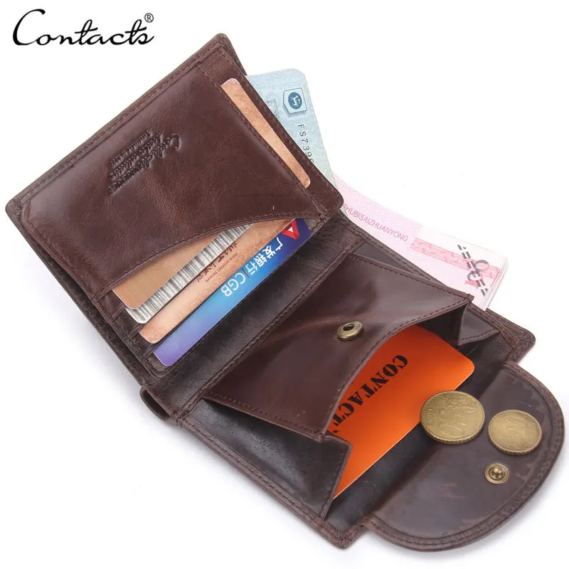 

Genuine Leather Men's Wallet Trifold Fashion Male Clutch Cardholder Coin Purse Luxury Designer Small Wallet 2019 Money Bag