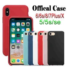 Have LOGO Original Silicone Case For iphone 7 Case For iphone X Cases Phone Cover for Apple iPhone 6 6s 8 7 Plus Coque Reail Box
