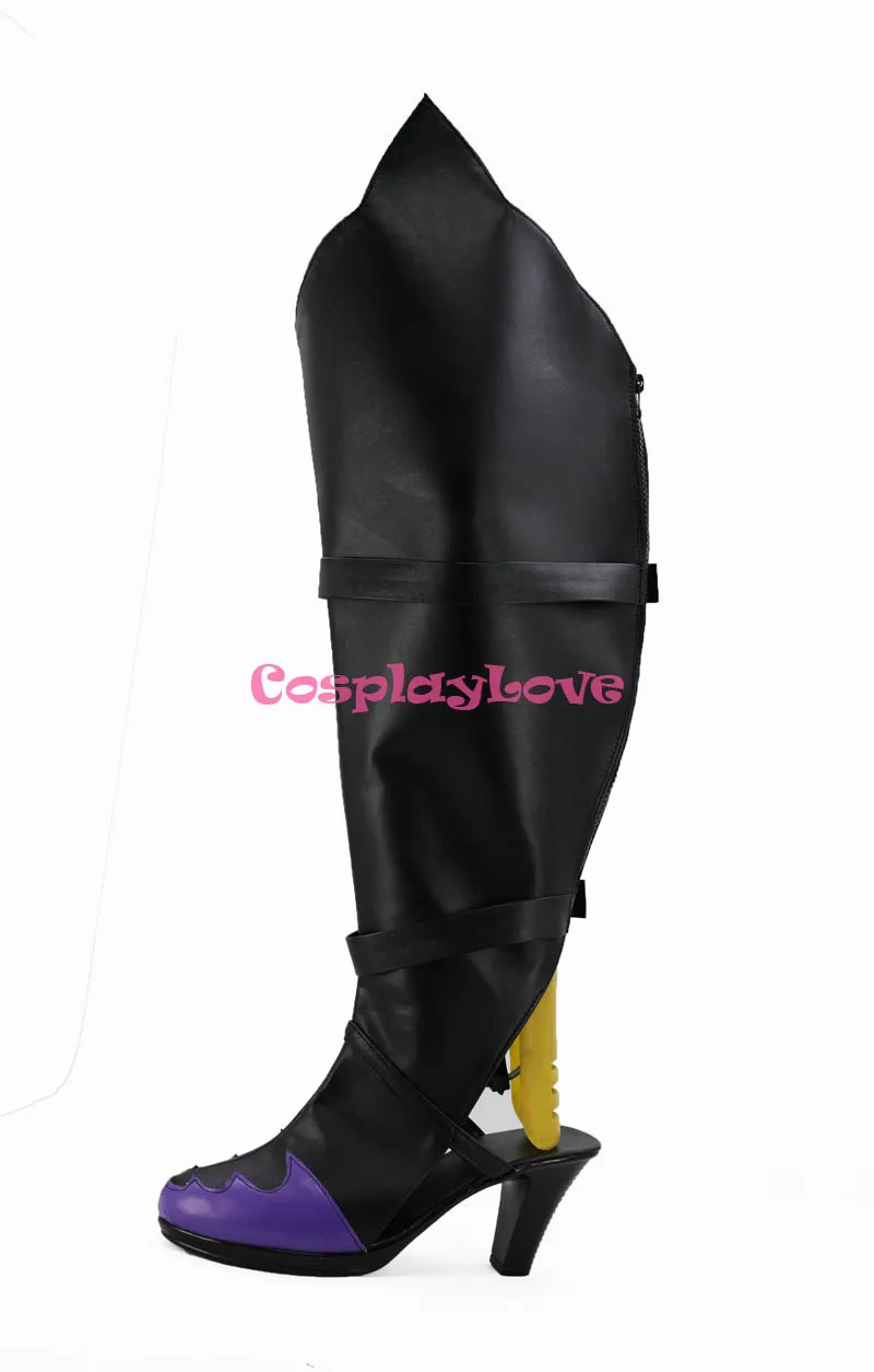 Macross Frontier Black Rabbit Sheryl Nome Black Purple Cosplay Shoes Long Boots High Heel Custom Made CosplayLove (2)