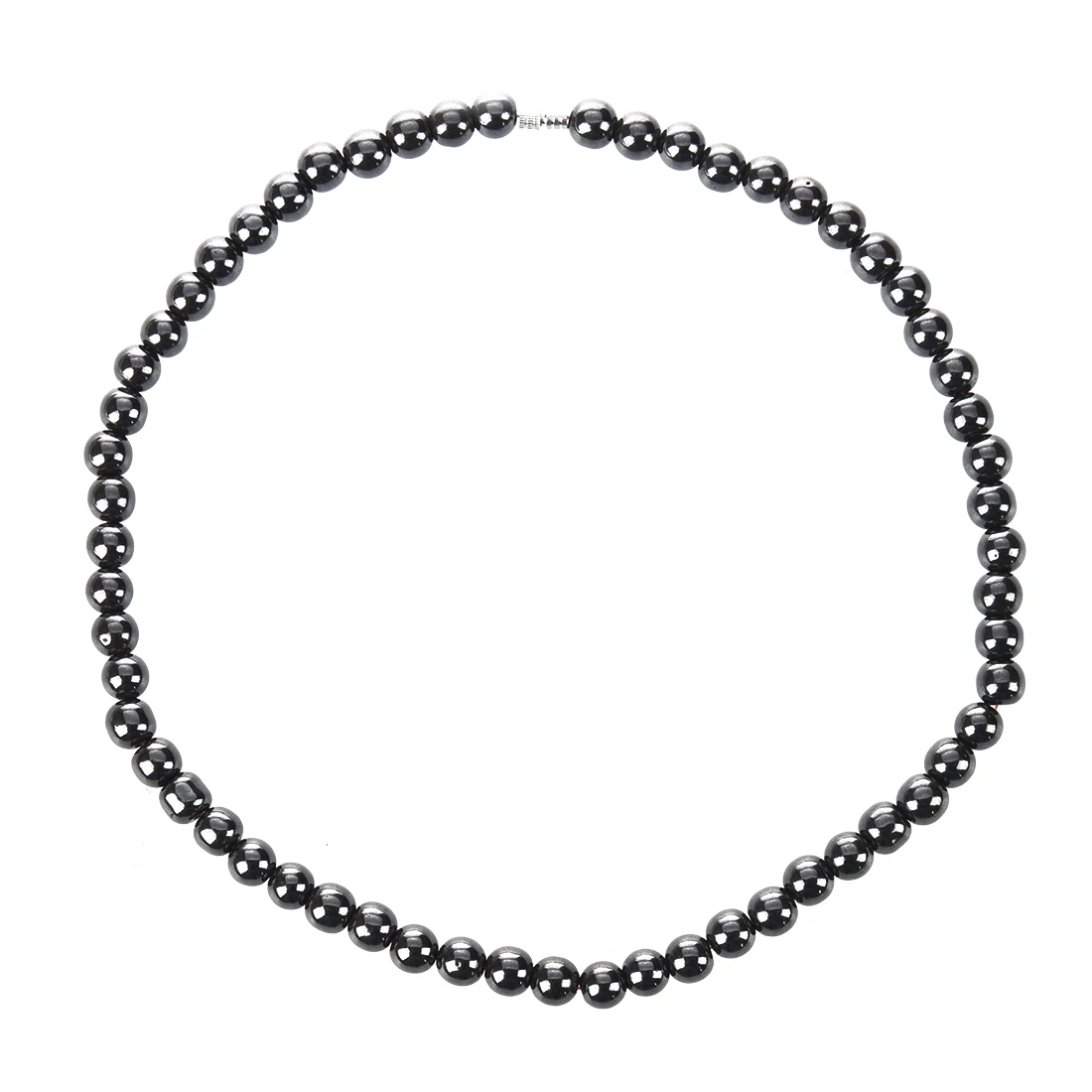 

Women Men Dark Grey Round Hematite Beads Magnetic Necklace