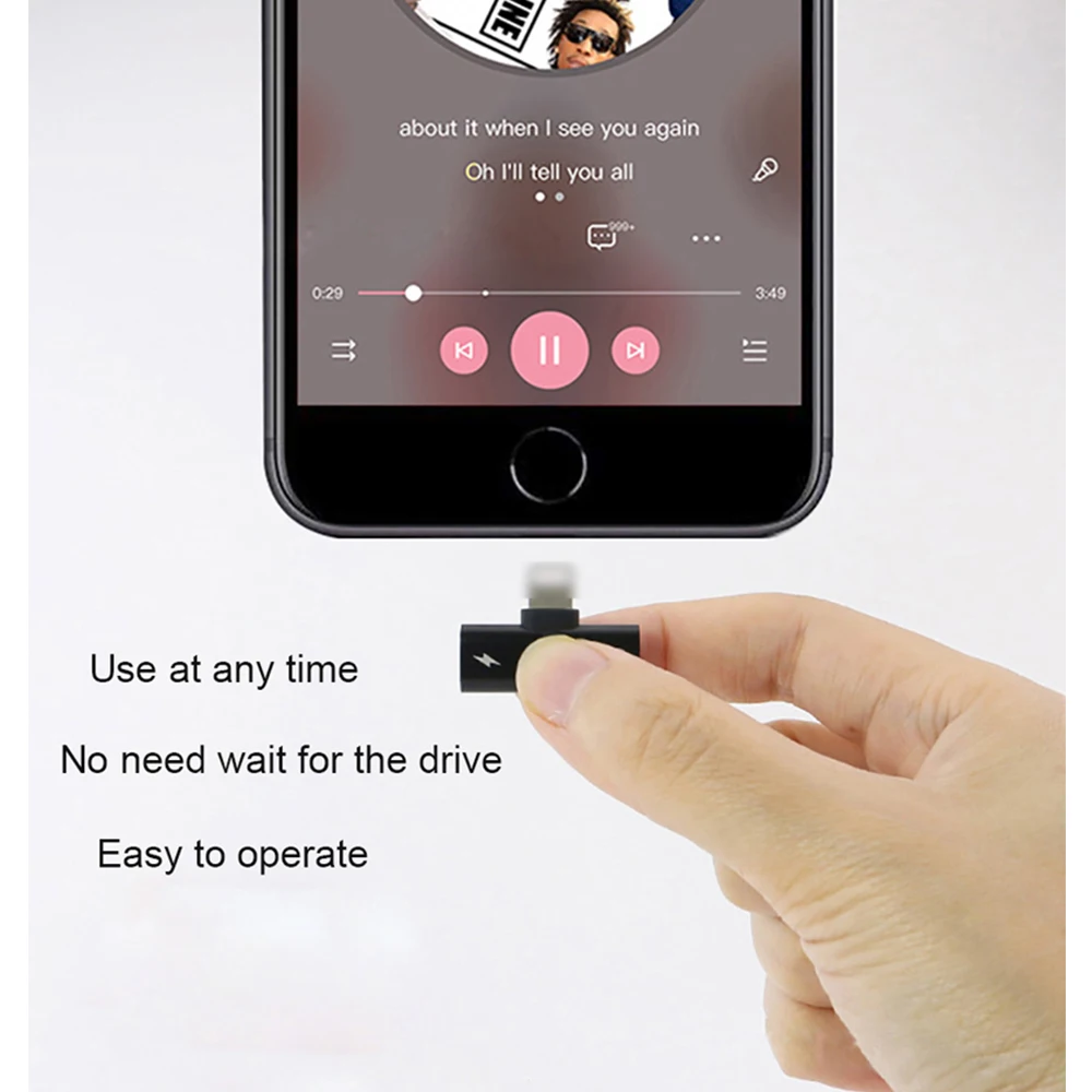Connector Splitter Charger Audio Headphone Adapter Portable 2 IN 1 for IPhone 7/8/X for Jack To Earphone AUX Cable Connector Splitter Charger Audio Headphone Adapter Portable 2 IN 1 for IPhone 7/8/X for Jack To Earphone AUX Cable