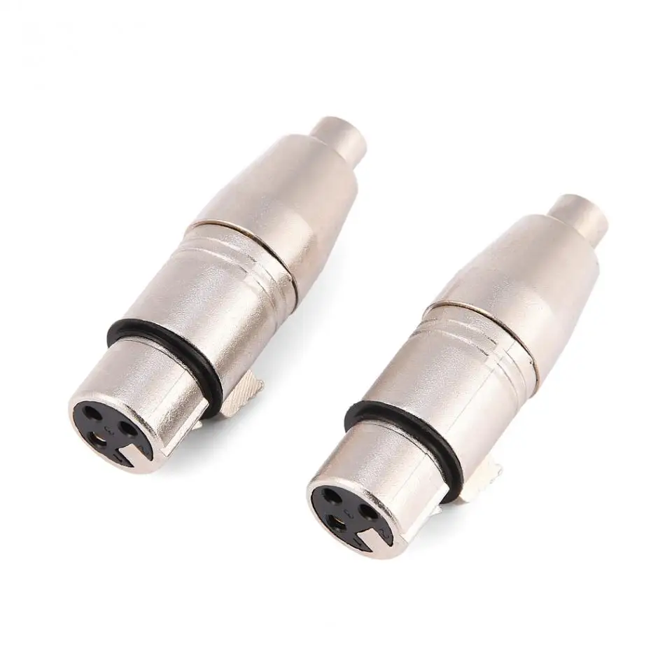 

VBESTLIFE 2Pcs 3-Pin XLR Female Jack to RCA Female Audio Microphone Mic Connector Adapter