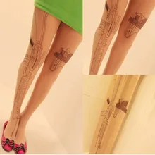 2 шт. крутой дизайн пулемет стильные татуировки принт узор хорошее качество Колготки; чулки; трико розничный пакет