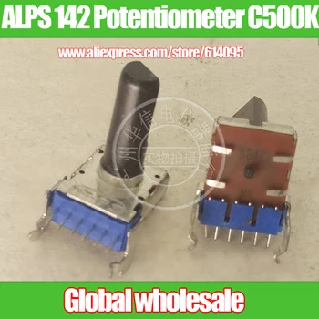 

3pcs ALPS 142-type Horizontal Double Potentiometer C500K / Handle 18MMF / RK12L1210C1Y