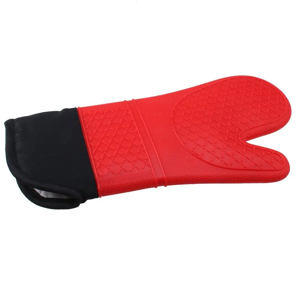 Силиконовая рукавица для приготовления пищи с очень длинными тканевыми перчатками термостойкие до 482