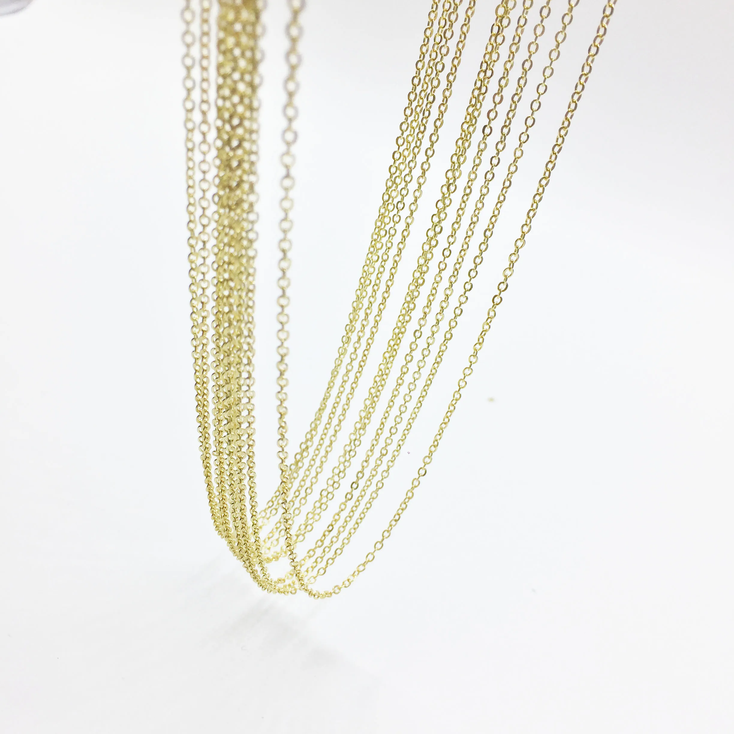 

Eruifa 10pcs 45cm Tiny Chain with 6cm Ext Chain Jewelry Link DIY Finding Necklace,2 Colors nickle free and lead free