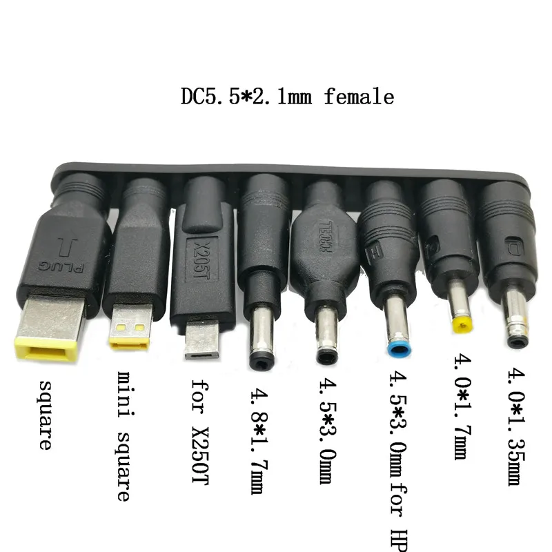 DC5.5* 2,1 мм Женский до 4,0*1,35 4,8*1,7 4,5*3,0X250 Мужской Разъем зарядное устройство адаптер конвертер совместимый для lenovo для hp/dell