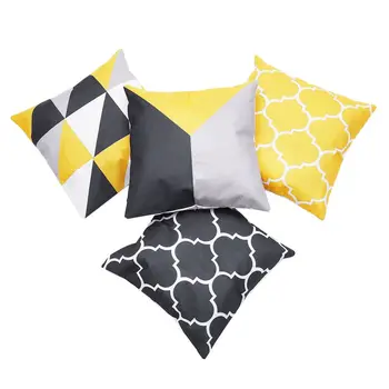 

AFBC Collection of 4 Designs flax Geometric 18 Inch Cushion Covers