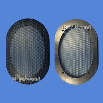 

For 4"x6" inch Car Audio Speaker Conversion Net Cover Decorative Circle Metal Mesh Grille Protection #Black