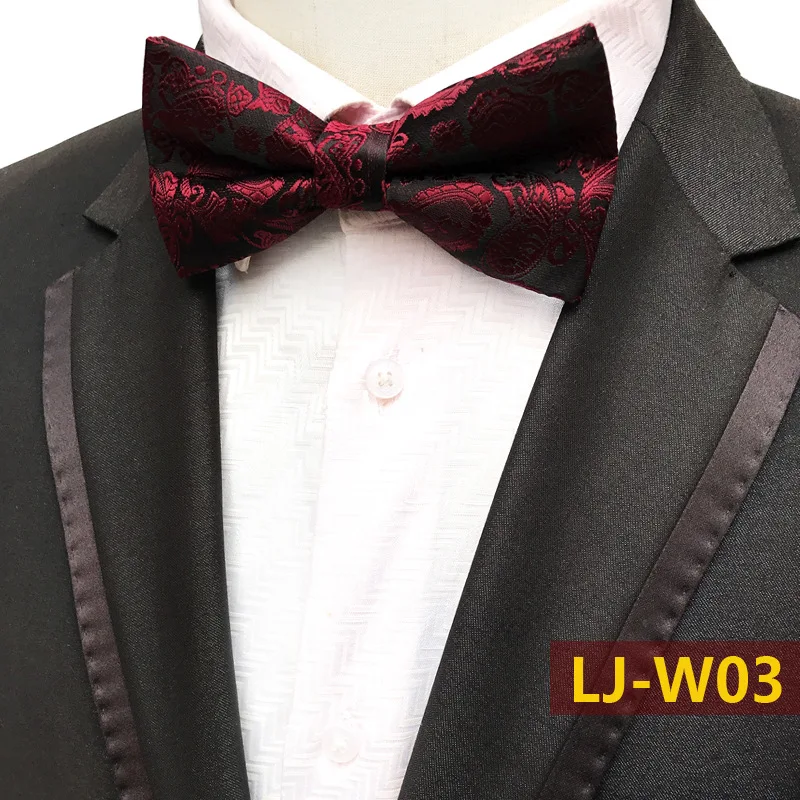 

Popular Classic Paisley Bowties Groom Men's Fashion Butterfly Bow Ties Wine/Pink/Gray/Red/Navy/Black/Gold/Purple/Blue/Green