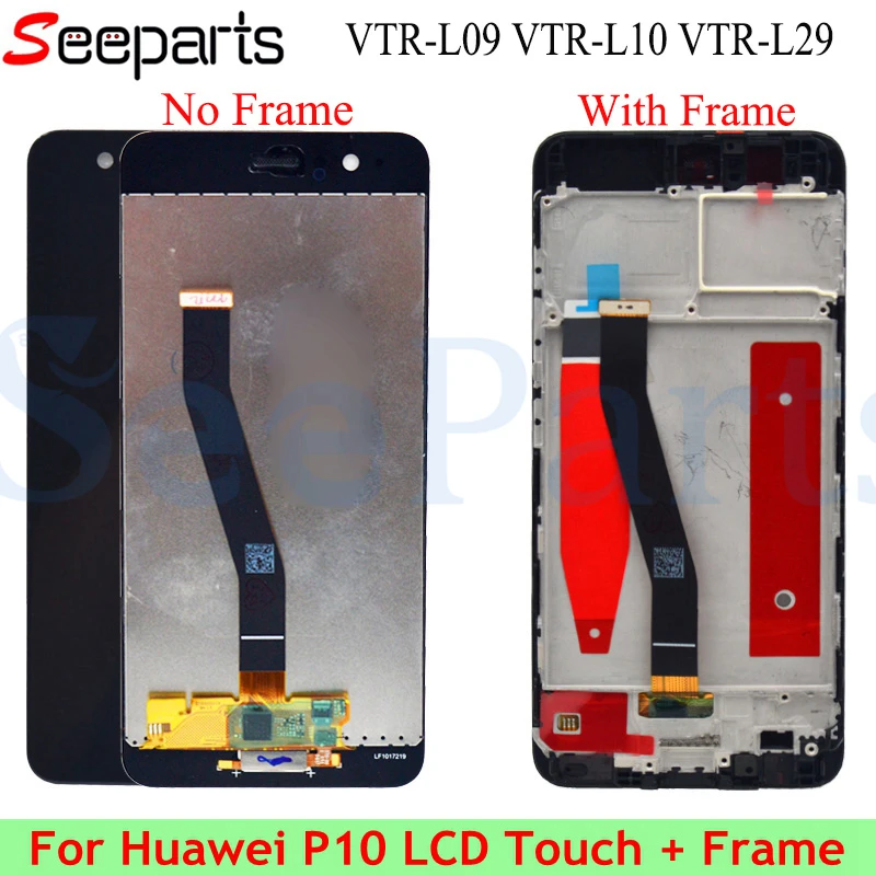 Huawei P10 LCD Display Touch Screen Digitizer Assembly With Frame Replacement VTR-L09 VTR-L10 VTR-L29 For 5.1 Huawei P10 LCD
