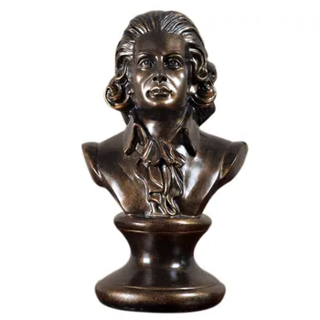 

Wolfgang Amadeus Mozart Bust Statue Resin Craftwork Office Hotel Living Room Decoration Classical Period Gift L2354