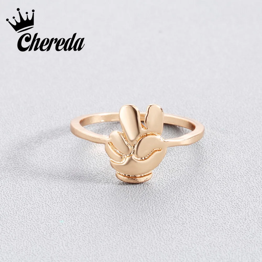 

Chereda New Fashion Silver Gold Color Alloy Ring Charms Gesture Women Lady Classic Rings Jewelry Trendy Party Accessories Gift