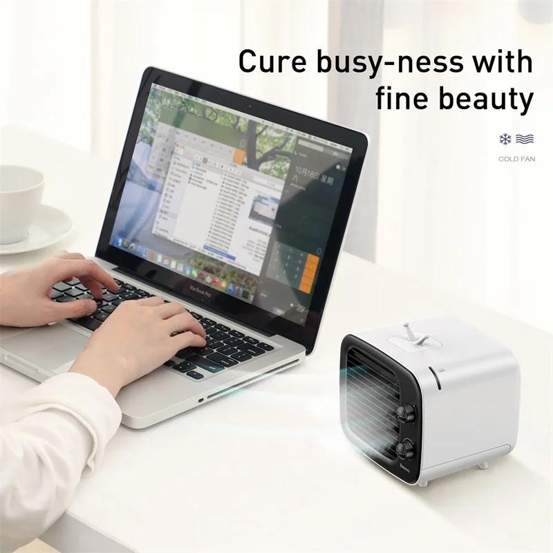 USB Fans Mini Dustproof Humidification Summer Cooling Fan Square USB Water Cooling Fan Desktop Office Dormitory Small Fan Home Portable Energy Saving Black Air Conditioning Fan Desk Fans Simple